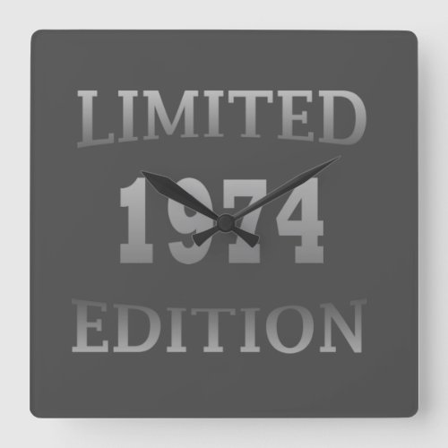 Born in 1974 50th birthday square wall clock