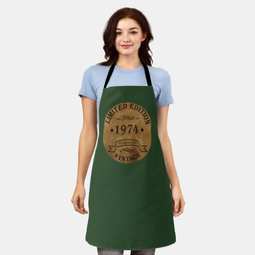 Born in 1974 vintage 50th birthday apron