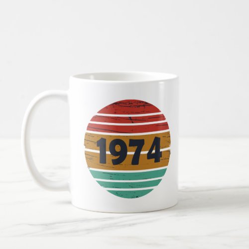 Born in 1974 vintage 50th birthday coffee mug