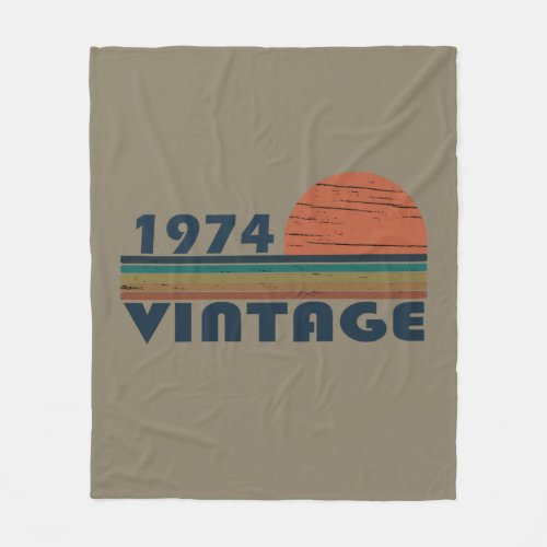 Born in 1974 vintage 50th birthday fleece blanket