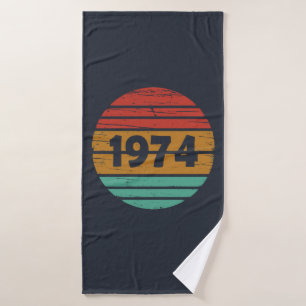 Born in 1974 vintage 50th birthday gift bath towel