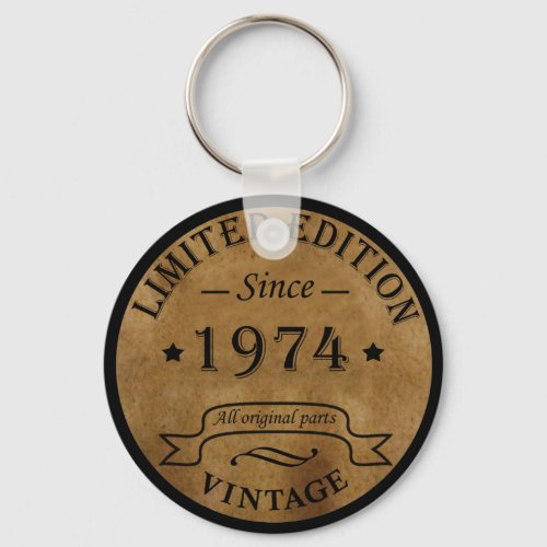 Born in 1974 vintage 50th birthday keychain