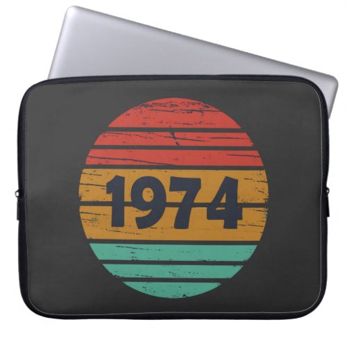 Born in 1974 vintage 50th birthday laptop sleeve