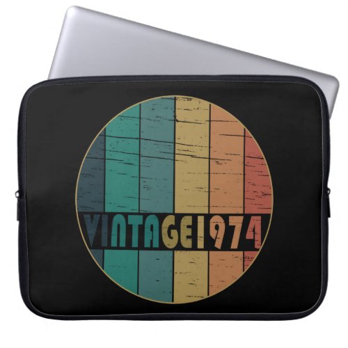 Born in 1974 vintage 50th birthday laptop sleeve