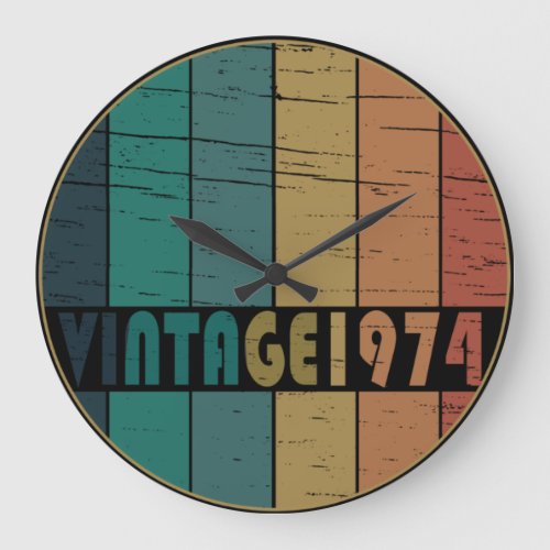 Born in 1974 vintage 50th birthday large clock