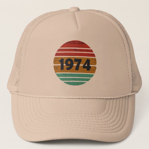 Born in 1974 vintage 50th birthday trucker hat