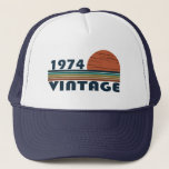 Born in 1974 vintage 50th birthday trucker hat<br><div class="desc">You can add some originality to your wardrobe collection with this vintage classic birthday graphic design with awesome typography font lettering, It is a great gift for men, women, husbands, wife, girlfriend, and a boyfriend who will love this one-of-a-kind artwork. Amazing and funny holiday present for your happy birthday party....</div>