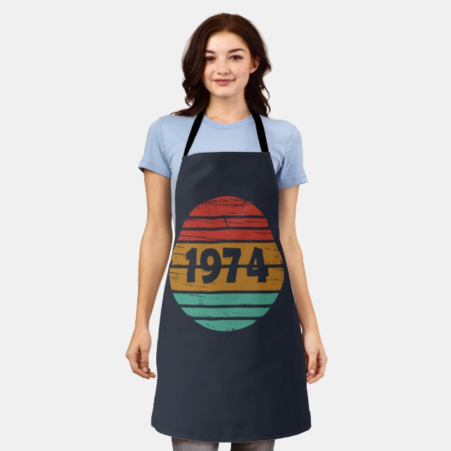 Born in 1974 vintage birthday gift apron (Worn)