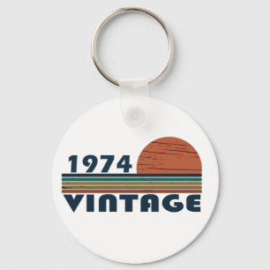 Born in 1974 vintage birthday gift keychain