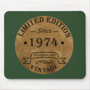 Born in 1974 vintage birthday gift mouse pad
