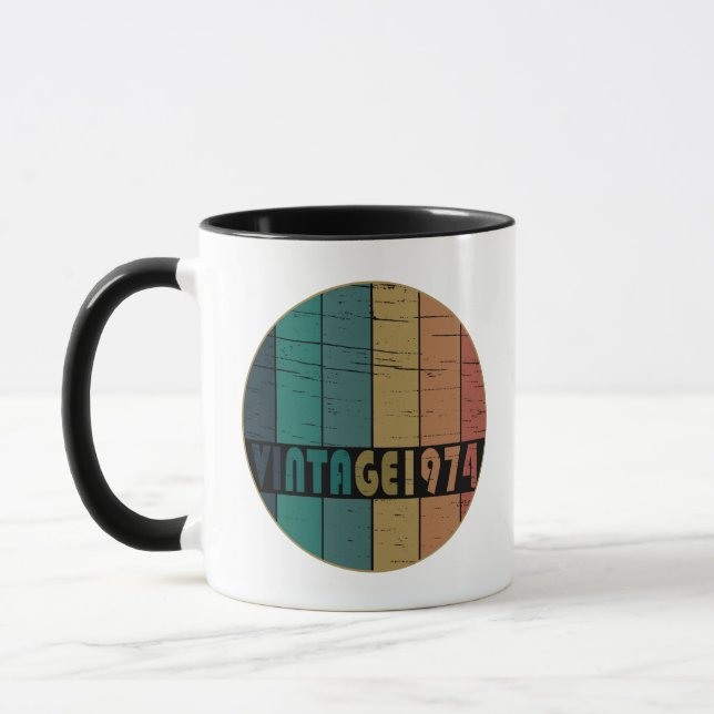 Born in 1974 vintage birthday gift mug (Left)