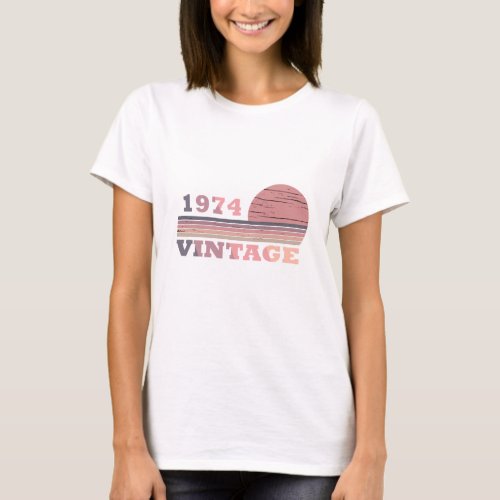 born in 1974 vintage birthday gift T_Shirt