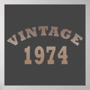 Born in 1974 vintage birthday poster