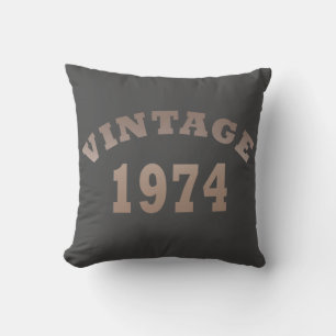 born in 1974 vintage birthday throw pillow