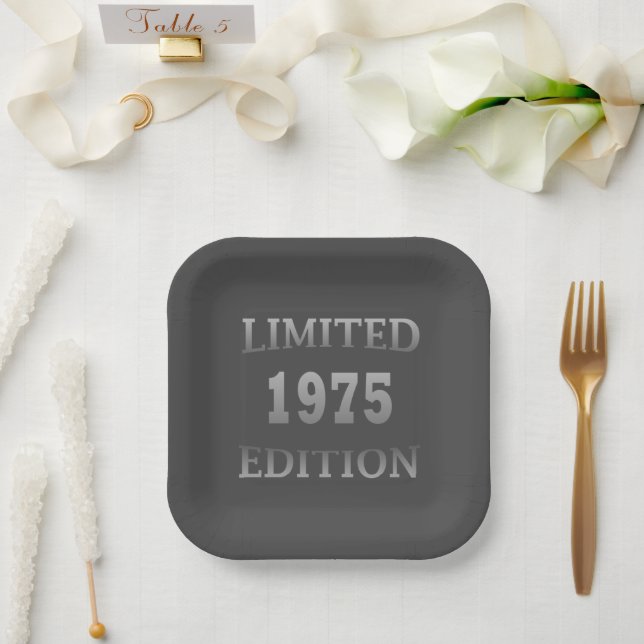 Born in 1975 50th birthday party paper plates (Wedding)