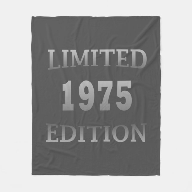 Born in 1975 limited edition 50th birthday gift fleece blanket (Front)