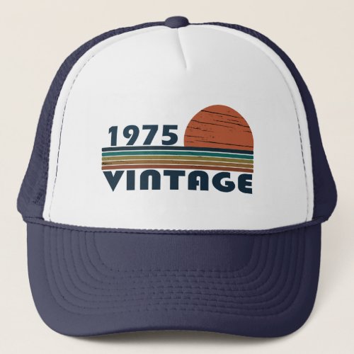 Born in 1975 vintage 49th birthday trucker hat