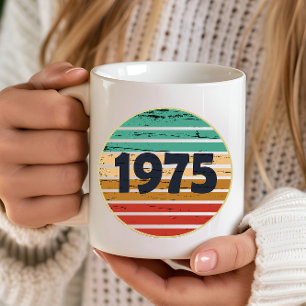 Born in 1975 vintage 50th birthday gift coffee mug