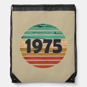 Born in 1975 vintage 50th birthday gift drawstring bag