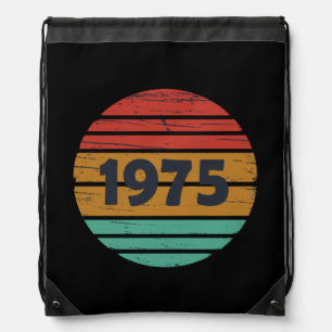Born in 1975 vintage 50th birthday gift drawstring bag