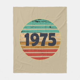 Born in 1975 vintage 50th birthday gift fleece blanket