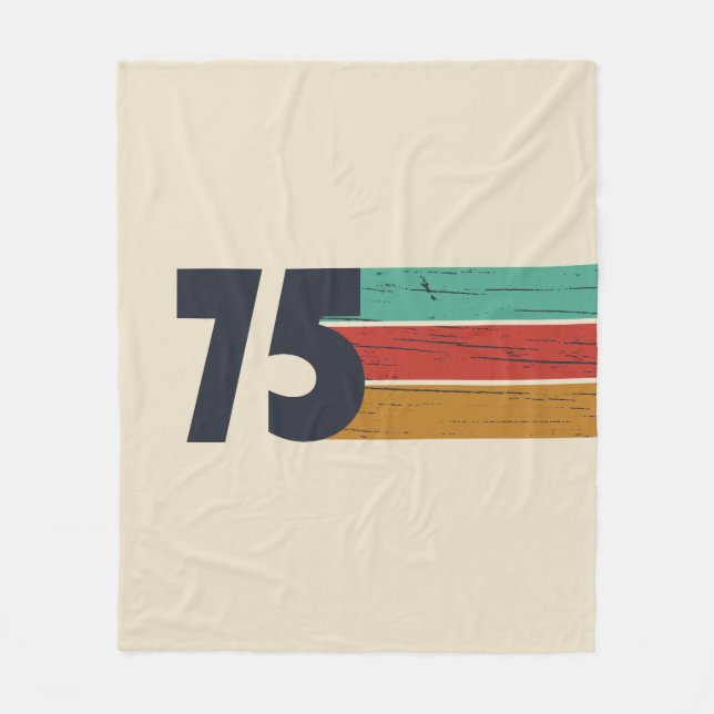 Born in 1975 vintage 50th birthday gift fleece blanket (Front)