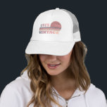 born in 1975 vintage 50th birthday gift trucker hat<br><div class="desc">You can add some originality to your wardrobe with this modern elegant original birthday sunset distressed vintage retro-looking design with awesome typography font lettering, it is a great gift idea for women, wives, and girlfriends who will love this one of a kind artwork. The best and most fun holiday present...</div>