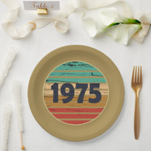 Born in 1975 vintage 50th birthday party paper plates