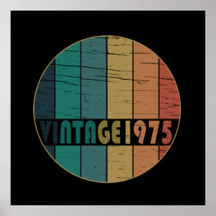 Born in 1975 vintage birthday gift poster