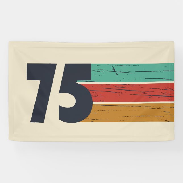 Born in 1975 vintage birthday party banner (Horizontal)