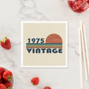 Born in 1975 vintage birthday party napkins