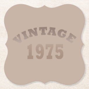 born in 1975 vintage birthday party paper coaster