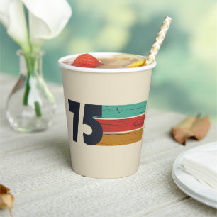Born in 1975 vintage birthday party paper cups