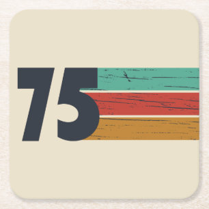 Born in 1975 vintage birthday party square paper coaster
