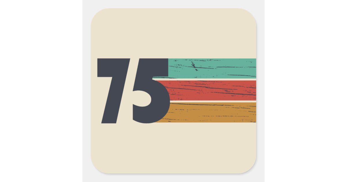 Born in 1975 vintage birthday party square sticker | Zazzle