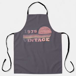 born in 1975 vintage birthday pink and purple apron