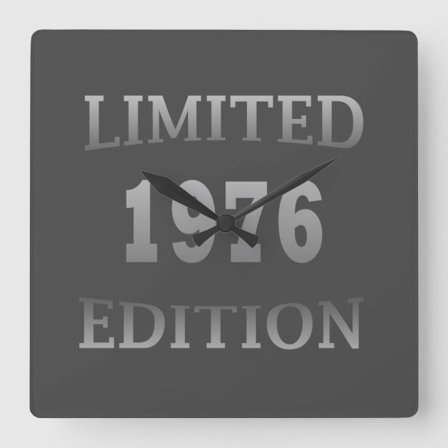 born in 1976 50th birthday gift square wall clock (Front)