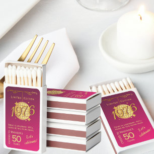 Born in 1976 50th birthday party Vintage  Matchboxes
