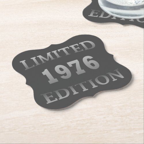 born in 1976 birthday limited edition paper coaster