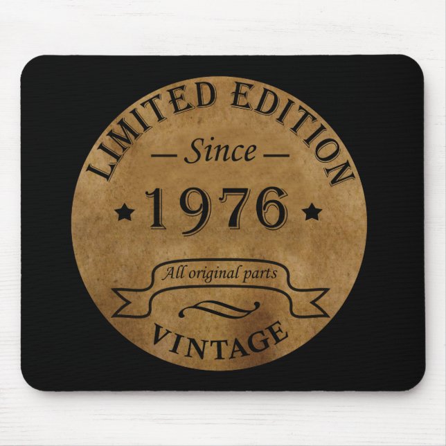 Born in 1976 vintage 50th birthday gift mouse pad (Front)