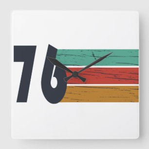 Born in 1976 vintage 50th birthday gift square wall clock