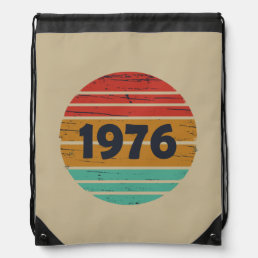 Born in 1976 vintage birthday drawstring bag