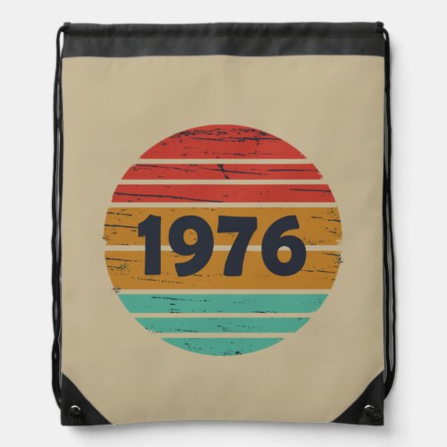 Born in 1976 vintage birthday drawstring bag