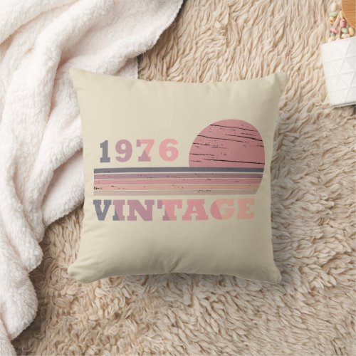 born in 1976 vintage birthday gift throw pillow