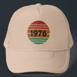 Born in 1976 vintage birthday gift trucker hat<br><div class="desc">You can add some originality to your wardrobe collection with this vintage classic birthday graphic design with awesome typography font lettering; It is a great gift for men, women, husbands, wife, girlfriend, and boyfriend who will love this one-of-a-kind artwork. The best and most fun holiday present for your happy birthday...</div>