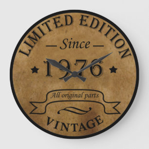 Born in 1976 vintage birthday large clock