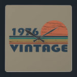 Born in 1976 vintage birthday square wall clock<br><div class="desc">You can add some originality to your wardrobe with this limited edition original elegant sunset vintage retro-looking birthday design with awesome typography font lettering, it is a great gift idea for men, women, husband, wife girlfriend, and a boyfriend who will love this one-of-a-kind artwork. The best unique and funny holiday...</div>