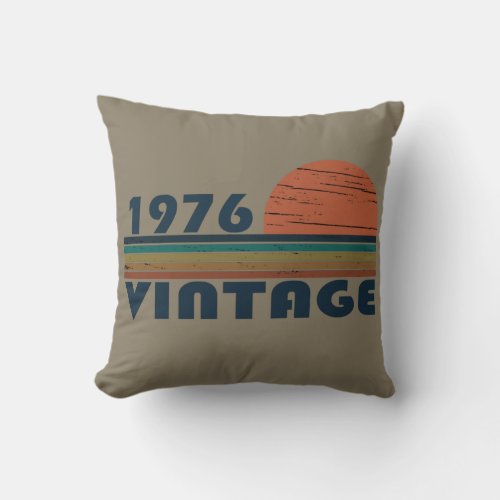 Born in 1976 vintage birthday throw pillow