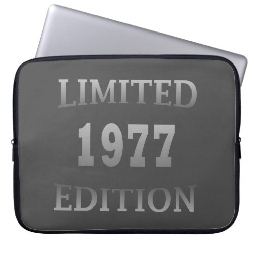 Born in 1977 47th birthday limited edition laptop sleeve