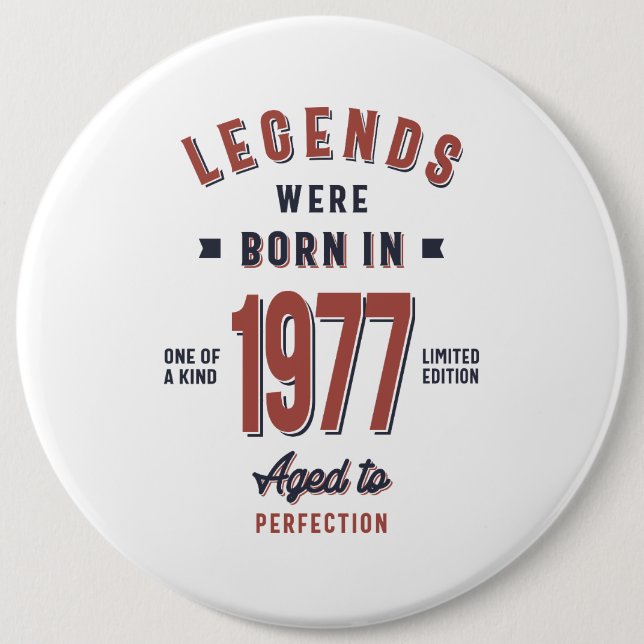 Born in 1977 Birthday Button (Front)